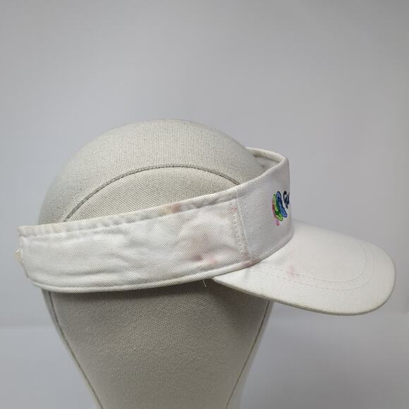 Gulf Shores Strapback Sun Visor Cap White One Size Embroidered Shade Shack - Picture 5 of 10